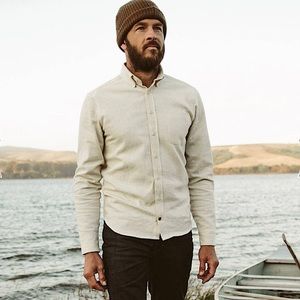 Taylor Stitch Corded Jack Button Down Shirt Cone Mills Wide Cord Natural S/M